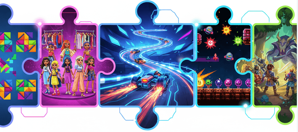 Quick Picks: 5 Free Online Games Site titles for puzzle, reflex, sim, racing, and style