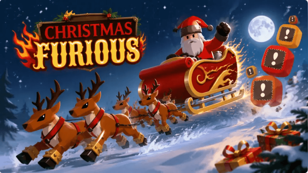 Today's 2Pokee Game Recommendation: Christmas Furious, Guide Santa's Moose Sleigh Through a Hazardous Delivery Run